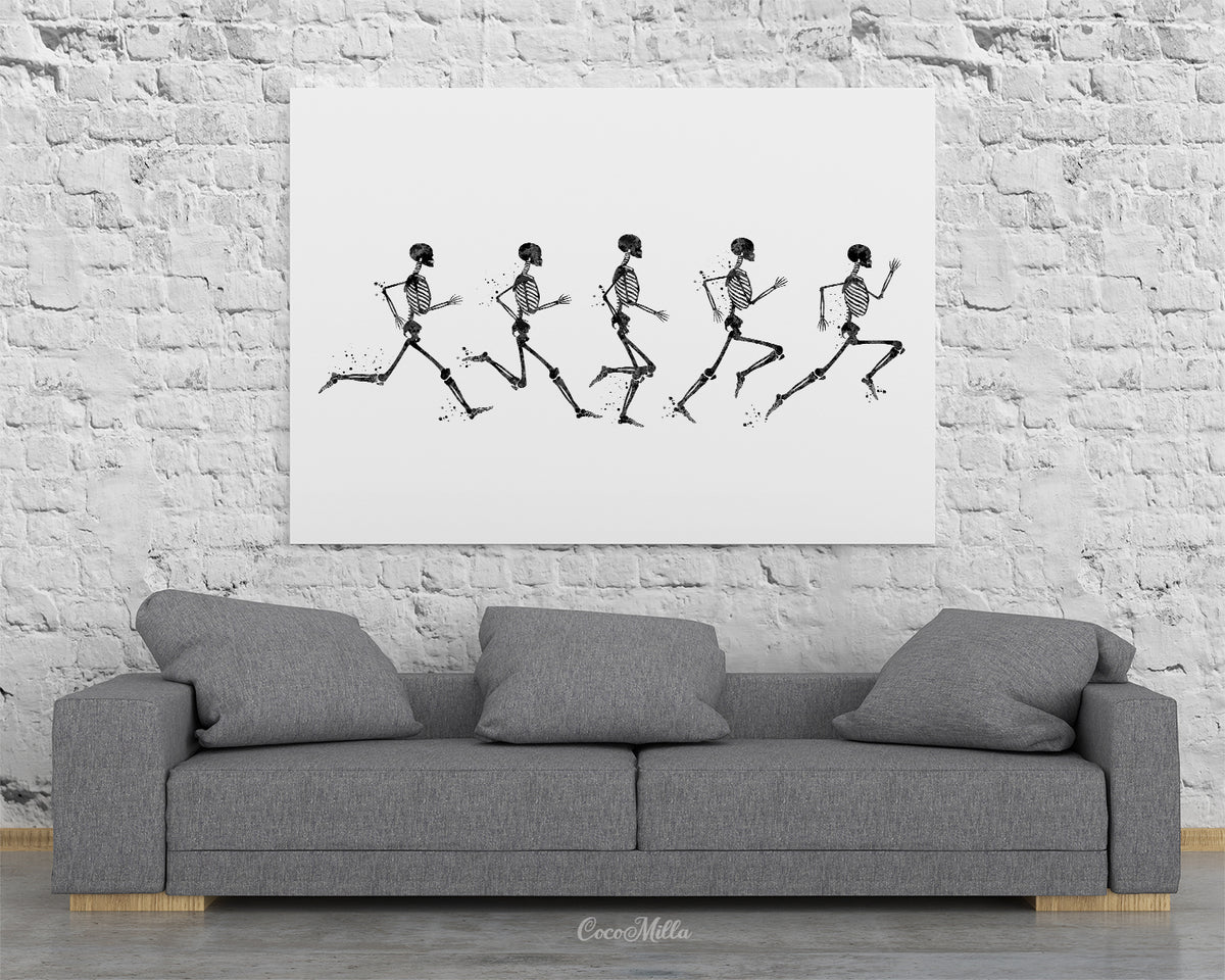 9 Sport and Exercise Actions Phases Art Running Movement Phases Poster  Moving Skeleton Art Athletics Art Sports Wall Decor Chiropractor Art 