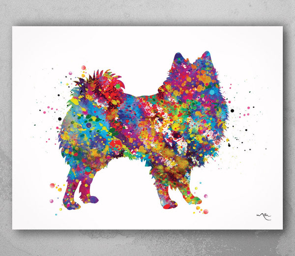 American Eskimo Dog Watercolor Print Eskie Dog Art Custom Dog Portrait Pet Gift Animal Dog Painting Doglover Gift Personelize Poster-1488