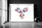 Antibody Structure Watercolor Print Antibodies Medical Art immunology Immunoglobulin immune system IgG CANVAS Doctor Office Clinic Art-1812