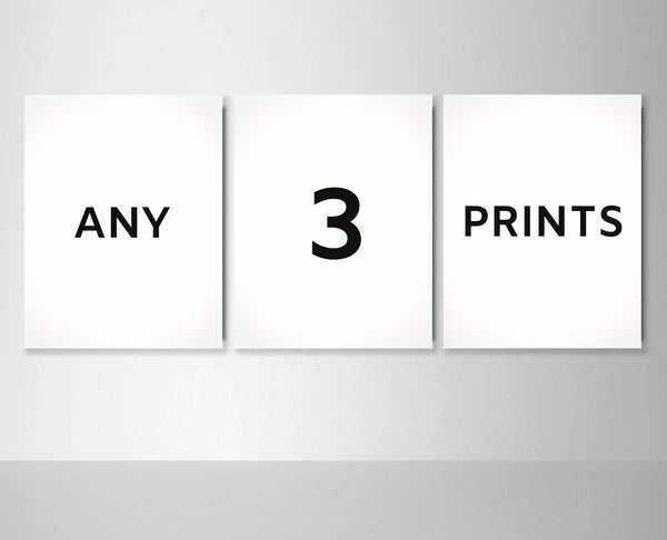 Any 3 Prints Watercolor Prints Set Watercolour Painting Print Best Selling Variety Pack Wall Decor Wall Mix and Match Print Set You pick-200