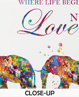 Elephant Family Same Sex Two Dads Watercolor Print Wall Art Gay Adoption LGBT Family Love Wins Wedding Gift Love is Love Gift Mr and Mr-1707