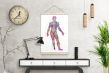 Male Nervous System Watercolor Print Circulatory System Human Veins Brain Anatomy Art Neurology Clinic Office Wall Art Medical Art-1841