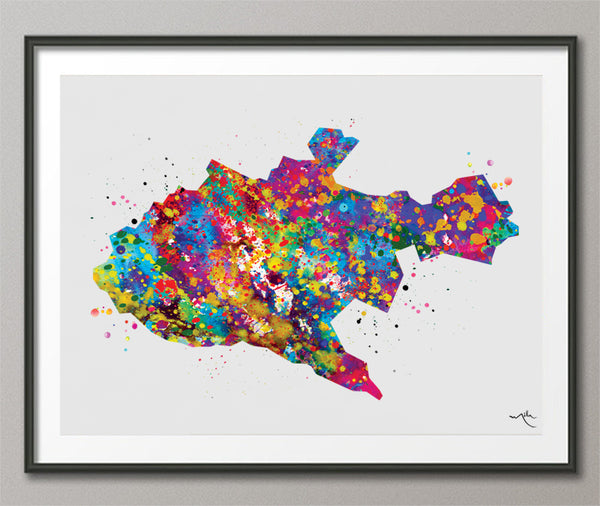 Nairobi Map Watercolor Print Kenya City Map Afro Art Decor Wanderlust Art Print Wall Wedding Gift African Travel Wall Decor Wall Hanging-573