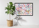 Neural Connections Watercolor Print Abstract Medical Art Science Neurology Brain Psychiatry Therapy Art Doctor Poster Neuron Synapses-1827