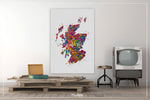 Scotland Map Watercolor Print Map Travel Gift Wall Art Wedding Gift Poster Wall Decor Art Home Decor Housewarming Gift Wall Hanging-1688