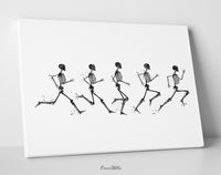 Skeleton Running Phases Watercolor Print Skeletal System Poster Clinic Physical Therapist Runner Sport Human Bones Anatomy Medical Art-1828