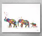 Elephant Family Same Sex Two Dads Watercolor Print Wall Art Gay Adoption LGBT Family Love Wins Wedding Gift Love is Love Gift Mr and Mr-1834