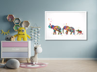 Elephant Family Same Sex Two Dads Watercolor Print Wall Art Gay Adoption LGBT Family Love Wins Wedding Gift Love is Love Gift Mr and Mr-1834