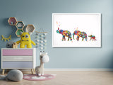 Elephant Family Same Sex Two Dads Watercolor Print Wall Art Gay Adoption LGBT Family Love Wins Wedding Gift Love is Love Gift Mr and Mr-1834