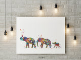 Elephant Family Same Sex Two Dads Watercolor Print Wall Art Gay Adoption LGBT Family Love Wins Wedding Gift Love is Love Gift Mr and Mr-1834