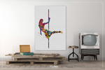 Pole Dancer Woman Girl Watercolor Print Dance Studio Sports Art Fitness Gift Teen Room Nursery Art Dance Gift Girls Dancing Wall Art-1306 - CocoMilla