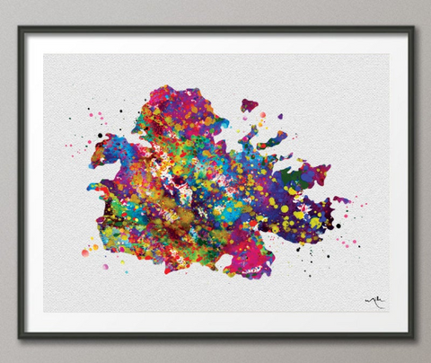 Antigua Map Watercolor Print Caribbean Islands Map Office Wall Art Wedding Gift Honeymoon Gift Map Wall Hanging Travel Gift Wall Decor-470 - CocoMilla