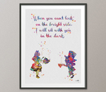 Mad Hatter and Alice in Wonderland Quote 3 Watercolor Print Tea Time Baby Shower For Kids Nursery Love Quote Wedding Gift Wall Hanging-1090 - CocoMilla