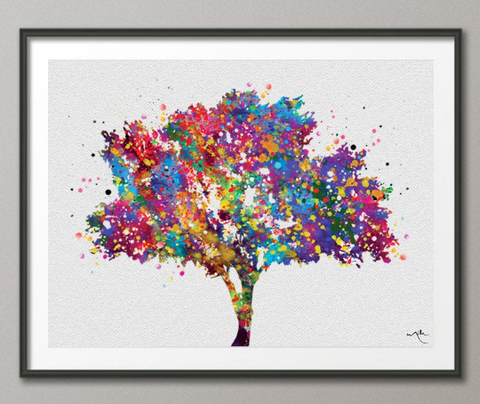 Tree Art Watercolor Print Nature Print Forest Painting Cedar Tree Print Wedding Gift Home Decor Wall Decor Nursery Decor Wall Hanging-274 - CocoMilla