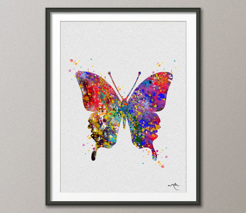 Butterfly 2 Watercolor Print Wedding Gift Archival Fine Art Print Nursery Children's Wall Art Wall Decor Art Home Decor Wall Hanging No 242 - CocoMilla