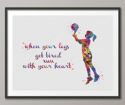 Basketball Girl Quote Watercolor Print Female Woman Basketball Player Gift Sport Wall Art Kids Gift Nursery Gift Art Decor Wall Hanging-1538 - CocoMilla