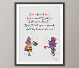 Mad Hatter and Alice in Wonderland Quote 1 Watercolor Print Tea Time Kitchen Art For Kids Nursery Wedding gift Wall Hanging [NO 434] - CocoMilla