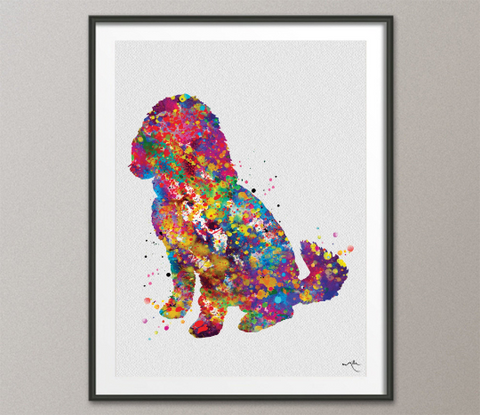 Cockapoo Dog Watercolor Print Dog Art Custom Dog Portrait Pet Dog Love Cockerpoodle Painting Doglover Personelize Cockapoodle Poster-1496 - CocoMilla