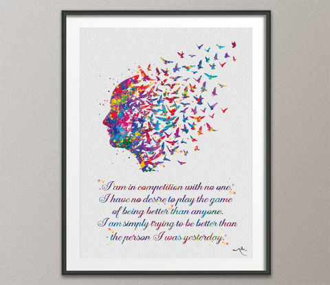 Free Mind Quote Watercolor Print Motivational Quote Meditation Art Yoga Print Psychology Clinic Therapy Art Yoga Studio Wall Art Nirvana-323 - CocoMilla