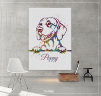 Hungarian Vizsla Dog Watercolor Print Name Personelized Magyar Dog Pet Gift Doglover Dog Art Customizable Animal Vizsla Poster Dogart-1628 - CocoMilla