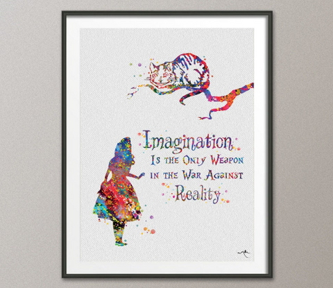 Alice in Wonderland, Alice in Wonderland Quote, Alice Watercolour Print, Nursery Decor, Children's Wall Art, Home Decor, Wall Hanging-591 - CocoMilla