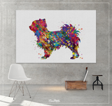 Chihuahua Long Hair Watercolor Print Doglover Gift Memorial Gift Cute Dog Art Nursery Dog Wall Art Long Haired Chihuahua Poster Puppy-1606 - CocoMilla