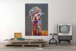 Llama oil painting, Canvas print, Alpaca painting, Llama Print, Nursery decor, Animal decor, Abstract painting, Abstract art, Christmas-921 - CocoMilla