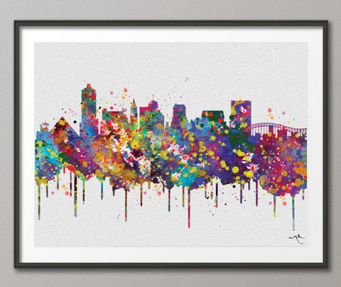 Memphis Skyline Watercolor Print Memphis Wall Art Wedding Gift Tennessee Travel Wall Decor Art Home Decor Wall Hanging Traveller Art-314 - CocoMilla