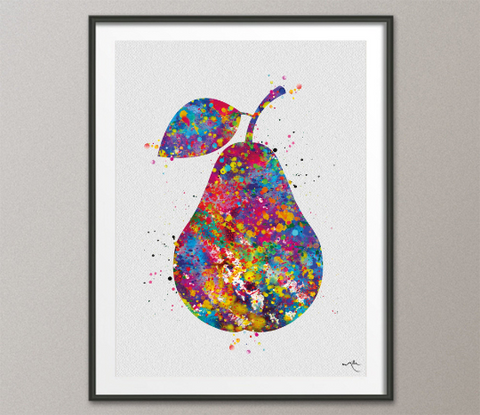 Pear Watercolor Print Fruit Art Kitchen Decor Wedding Gift Love Nursery Kitchen Wall Decor Art Home Decor Housewarming Gift Wall Hanging-485 - CocoMilla