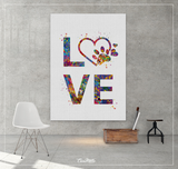 Dog Love Quote Watercolor Print Pet Gift Dog Pet Love Puppy Dog Dog Art Customizable Animal Poster Doglover Gift i love my dog Gift-1448 - CocoMilla