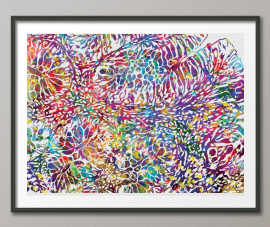 Colon Histology Watercolor Print Science Art Skin Histology Dermatology Art Biology Art Medical Art Colon Tissue Clinic Decor Cell Art-1181 - CocoMilla