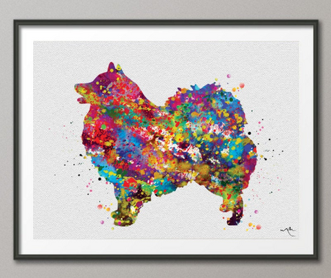 Keeshond Dog Watercolor Print Dog Lovers Gift Dog Pet Gift Dog Love Art Print Nursery Wall Art Wall Decor Art Home Decor Wall Hanging-322 - CocoMilla