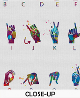 Sign Language Alphabet Watercolor Print American Sign Language Hand Signing Deaf ASL Fingerspelling Poster Manual Alphabet Medical Art-1338 - CocoMilla