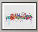 London Skyline England illustrations Art Print Wall Wedding Gift Poster Giclee Wall Decor Art Home Decor Wall Hanging [NO 149] - CocoMilla