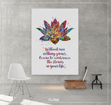 Lotus Quote Watercolor Print Rain Quote Gift Poster Yoga Studio Relaxation Housewarming Inspirational Wall Art Motivational Quote Art-1513 - CocoMilla