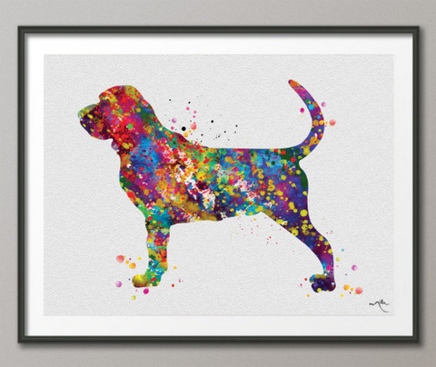 Bloodhound Dog Watercolor Print Dog Lovers Gift Dog Art Print Animal Lover Nursery Wall Art Wall Decor Art Home Decor Wall Hanging-1246 - CocoMilla