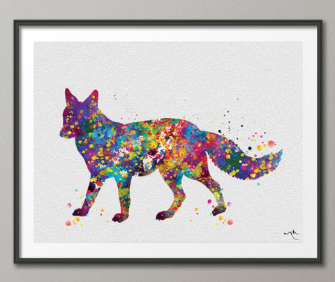 Fox Watercolor Print Red Fox Art Print Nursery Wildlife Animal Print Wall Art Forest Animal Love Wall Decor Art Home Decor Wall Hanging-473 - CocoMilla