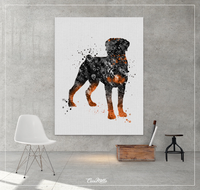 Rottweiler Dog Black Watercolor Print Rottweiler Poster Gift Doglover Puppy Friend Security Dog Bodyguard Animal Dog Poster Dog Art-1507 - CocoMilla