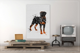 Rottweiler Dog Black Watercolor Print Rottweiler Poster Gift Doglover Puppy Friend Security Dog Bodyguard Animal Dog Poster Dog Art-1507 - CocoMilla