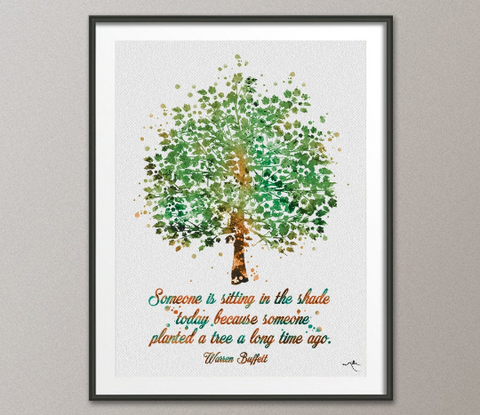 Tree Nature Quote 2 Family Motivational Watercolor Print Wedding Gift Archival Art Print Wall Decor Art Home Nursery Wall Hanging [NO 746] - CocoMilla