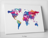 World Map Art Watercolor Art Print Wedding Gift Travel Art Wanderlust Wall Poster Home Wall Decor Art Home Decor Wall Hanging Traveller-85 - CocoMilla